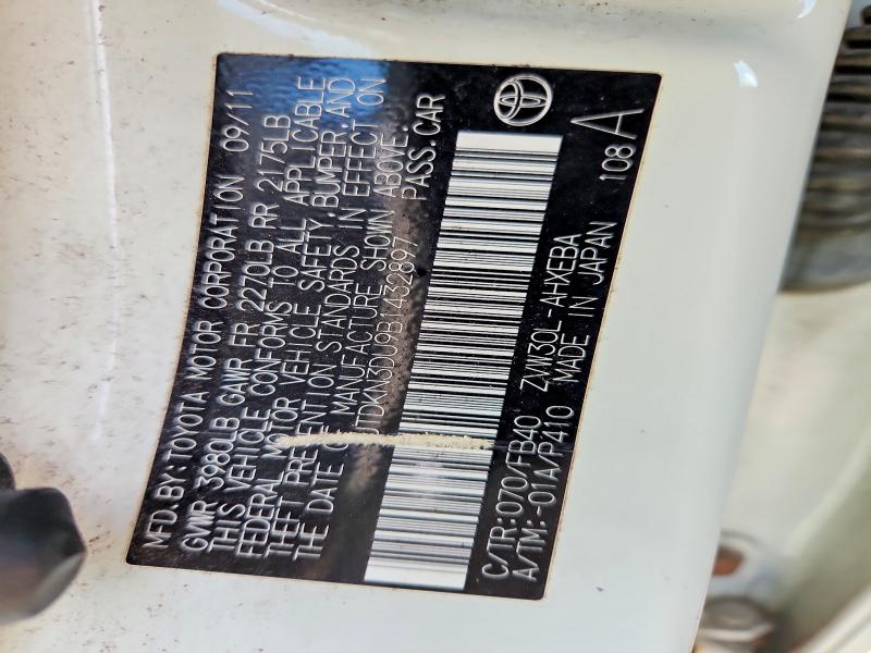 57560986 :رقم المزاد ، JTDKN3DU9B1432897 vin ، 2011 Toyota Prius مزاد بيع
