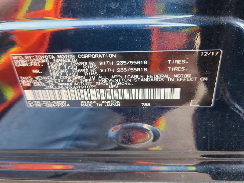 56288176 :رقم المزاد ، JTMJJREV0JD191035 vin ، 2018 Toyota Rav4 Hv مزاد بيع