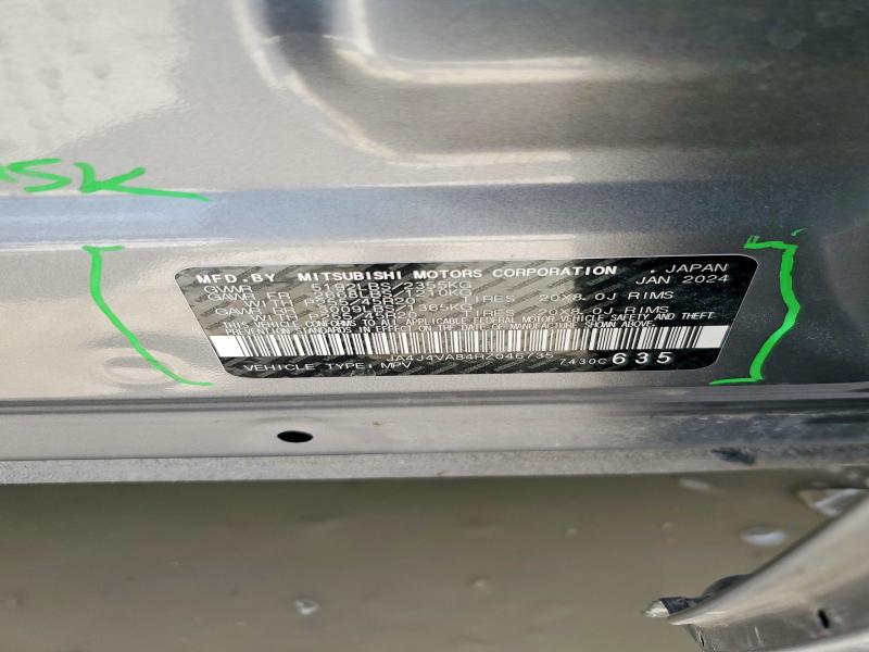 54548106 :رقم المزاد ، JA4J4VA84RZ046735 vin ، 2024 Mitsubishi Outlander مزاد بيع