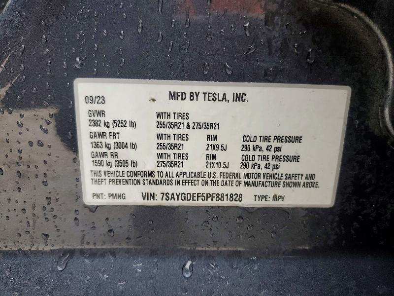 57665796 :رقم المزاد ، 7SAYGDEF5PF881828 vin ، 2023 Tesla Model  Y مزاد بيع