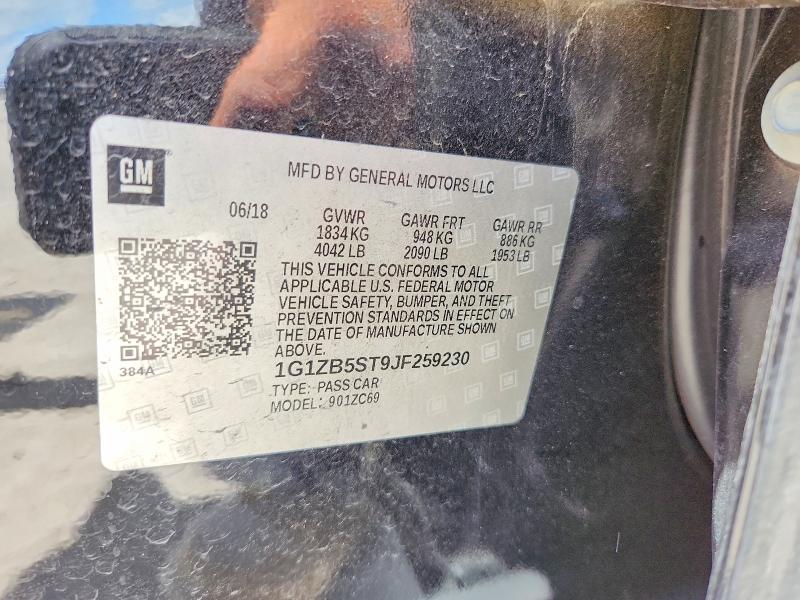 Продаж на аукціоні авто 2018 Chevrolet Malibu, vin: 1G1ZB5ST9JF259230, номер лоту: 57139716