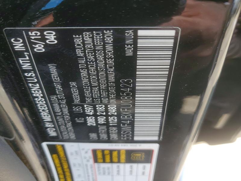 Aukcja sprzedaży 2015 Mercedes-benz C, vin: 55SWF4JBXFU085423, numer aukcji: 52959426