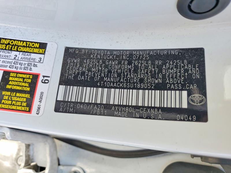 Продажа на аукционе авто 2025 Toyota Camry, vin: 4T1DAACK6SU189052, номер лота: 57086386