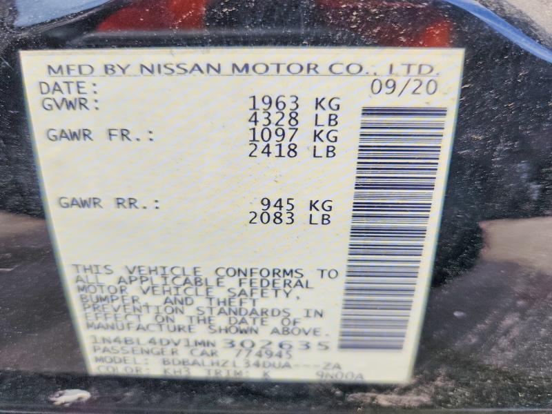 56707296 :رقم المزاد ، 1N4BL4DV1MN302635 vin ، 2021 Nissan Altima مزاد بيع