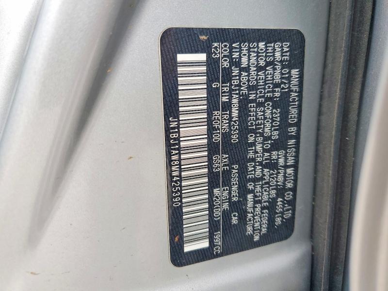 Продаж на аукціоні авто 2021 Nissan Rogue Spt, vin: JN1BJ1AW8MW425390, номер лоту: 56406256