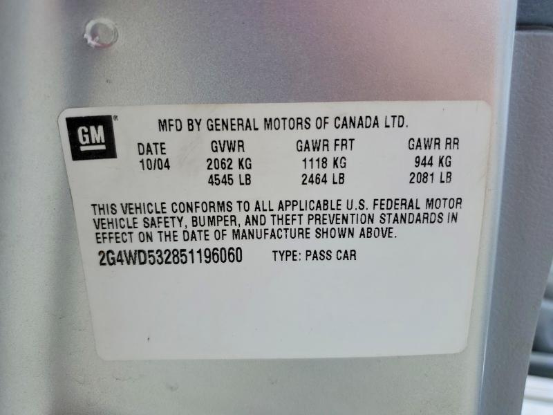 Aukcja sprzedaży 2005 Buick Lacrosse, vin: 2G4WD532851196060, numer aukcji: 58271156