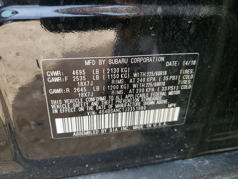Продажа на аукционе авто 2018 Subaru Outback, vin: 4S4BSANC1J3351880, номер лота: 57138956