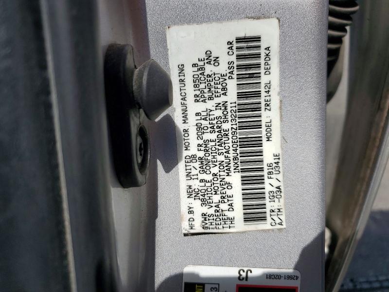 2009 Toyota Corolla მანქანა იყიდება აუქციონზე, vin: 1NXBU40E09Z132211, აუქციონის ნომერი: 58354336
