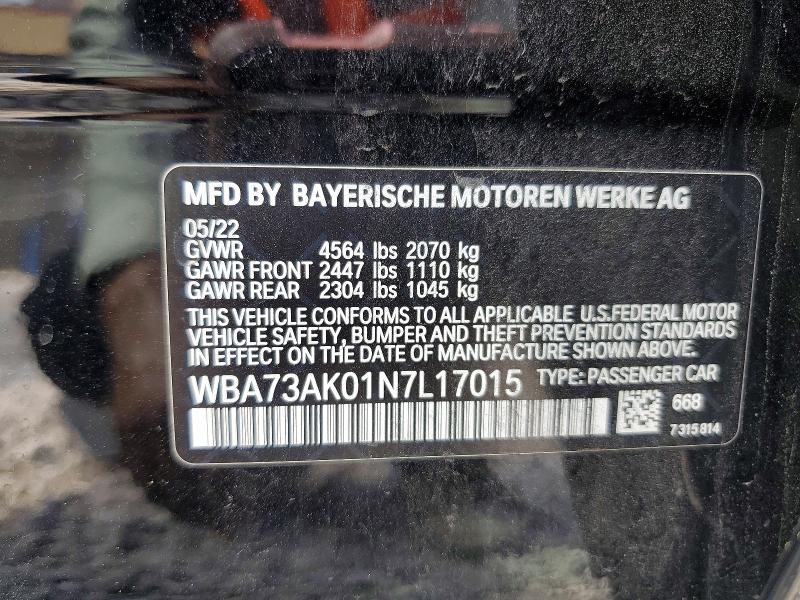 Aukcja sprzedaży 2022 Bmw 228xi, vin: WBA73AK01N7L17015, numer aukcji: 58745936