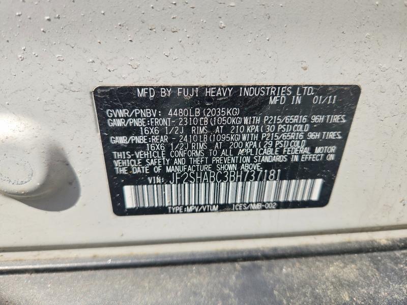 Продажа на аукционе авто 2011 Subaru Forester, vin: JF2SHABC3BH737181, номер лота: 56479556