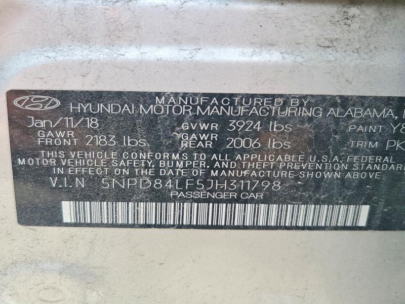 Aukcja sprzedaży 2018 Hyundai Elantra, vin: 5NPD84LF5JH311798, numer aukcji: 57897676