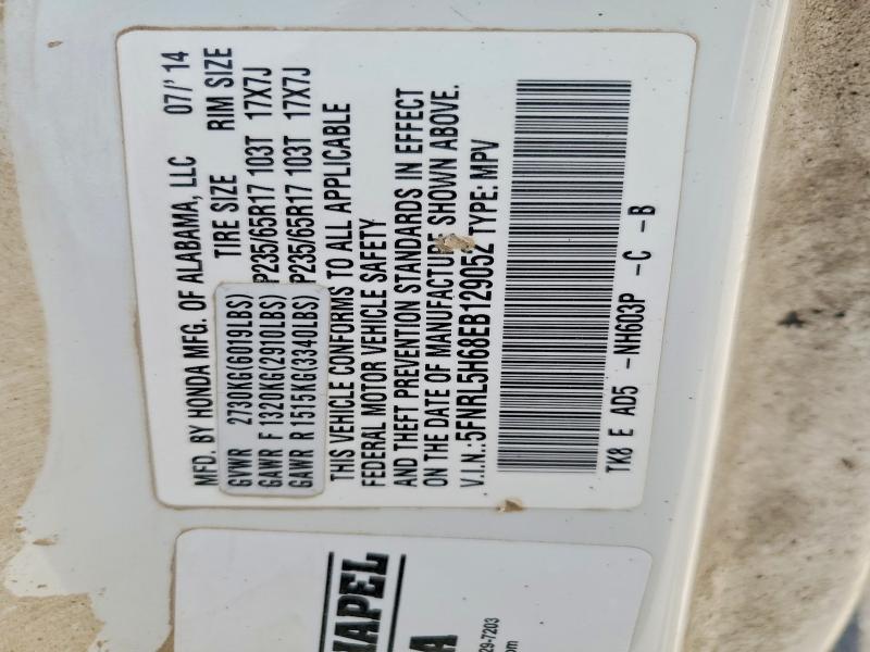 2014 Honda Odyssey მანქანა იყიდება აუქციონზე, vin: 5FNRL5H68EB129052, აუქციონის ნომერი: 57871836