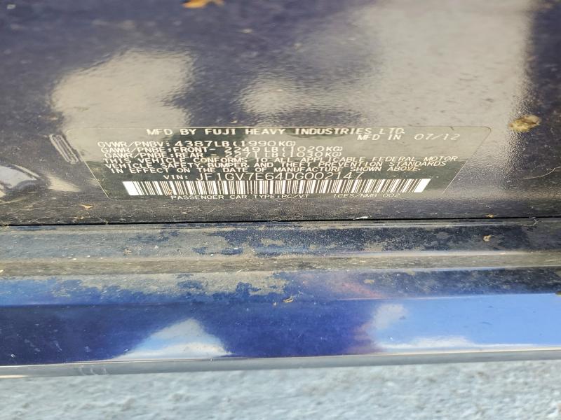 Продаж на аукціоні авто 2013 Subaru Impreza, vin: JF1GV7E64DG002147, номер лоту: 57229166