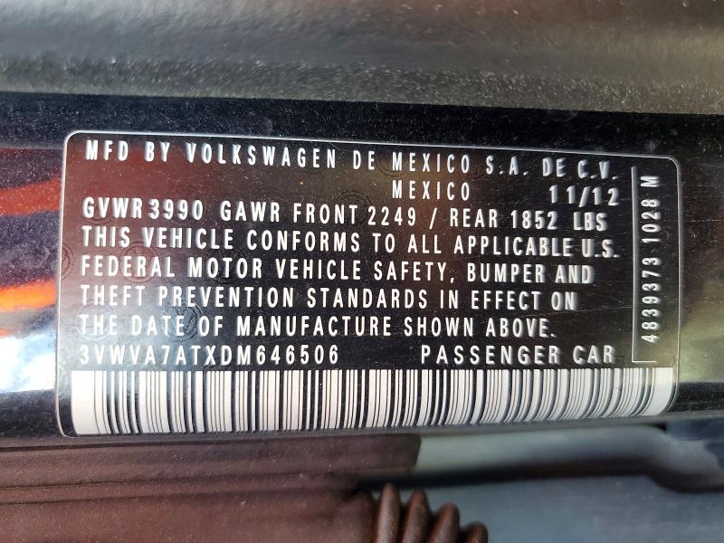 Продажа на аукционе авто 2013 Volkswagen Beetle, vin: 3VWVA7ATXDM646506, номер лота: 55702576