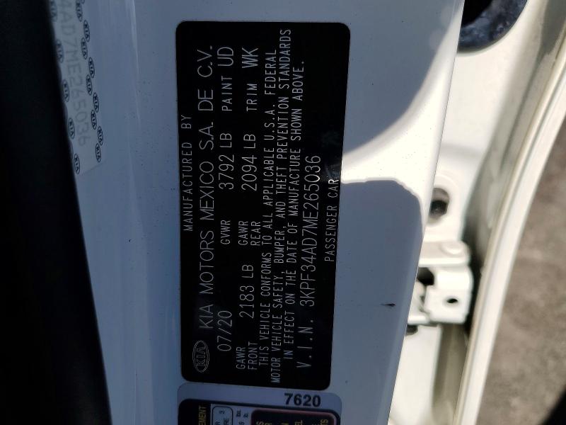 57435326 :رقم المزاد ، 3KPF34AD7ME265036 vin ، 2021 Kia Forte مزاد بيع