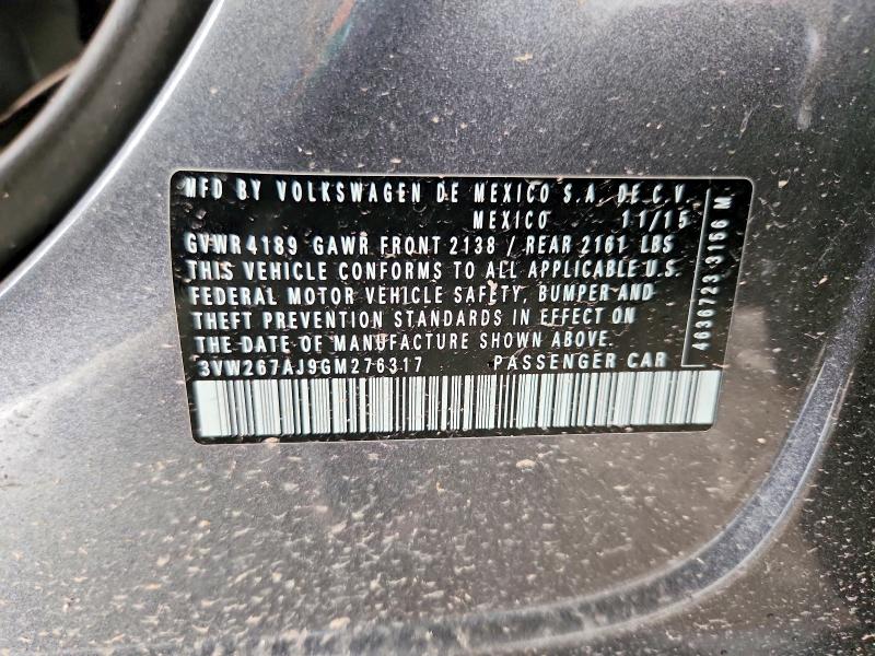 56158126 :رقم المزاد ، 3VW267AJ9GM276317 vin ، 2016 Volkswagen Jetta مزاد بيع