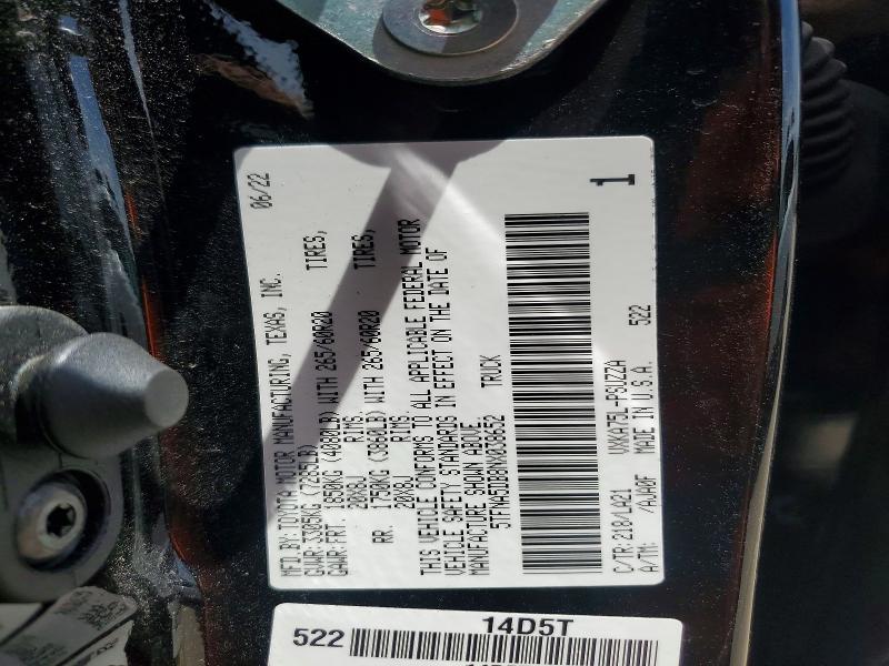 Продажа на аукционе авто 2022 Toyota Tundra, vin: 5TFNA5DB8NX038652, номер лота: 58429396