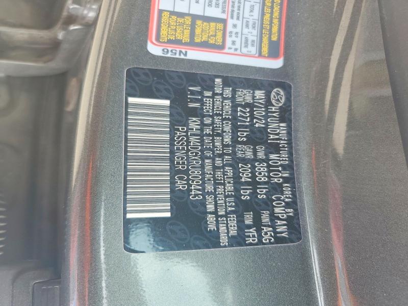 56961716 :رقم المزاد ، KMHLM4DGXRU809443 vin ، 2024 Hyundai Elantra مزاد بيع