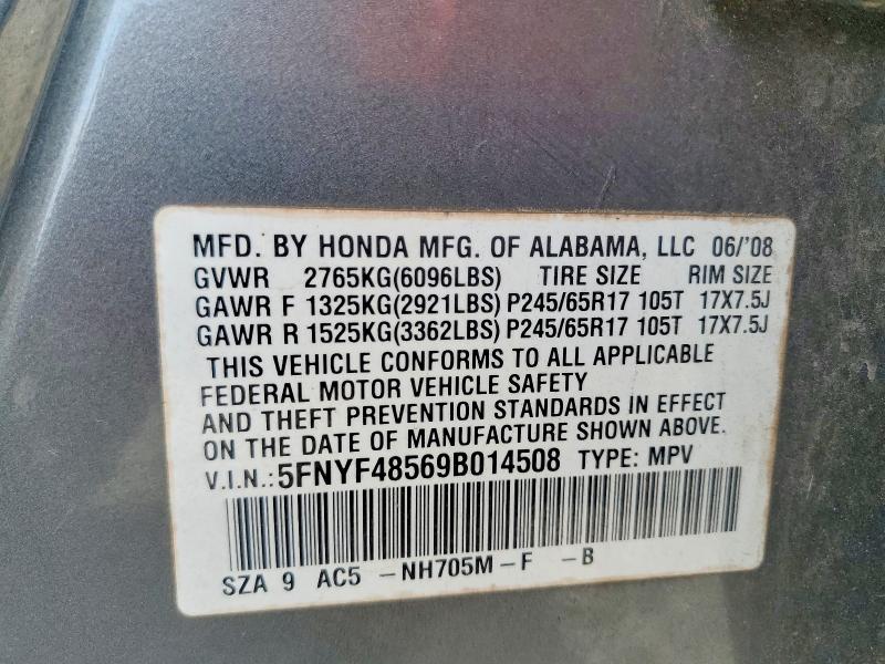 Aukcja sprzedaży 2009 Honda Pilot, vin: 5FNYF48569B014508, numer aukcji: 56262956