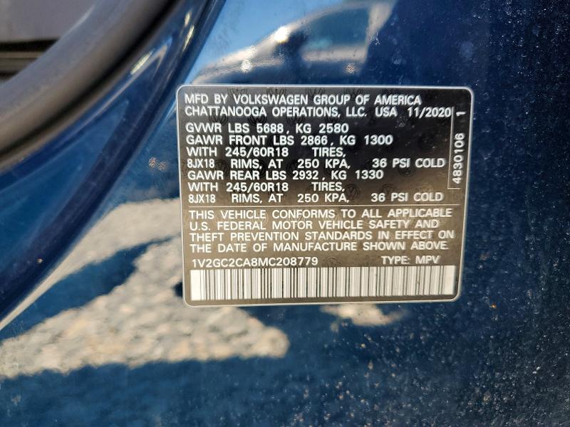 Aukcja sprzedaży 2021 Volkswagen Atlas Cross Sport, vin: 1V2GC2CA8MC208779, numer aukcji: 56450996