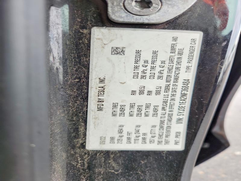 Продажа на аукционе авто 2022 Tesla Model 3, vin: 5YJ3E1EA2NF368484, номер лота: 58647486
