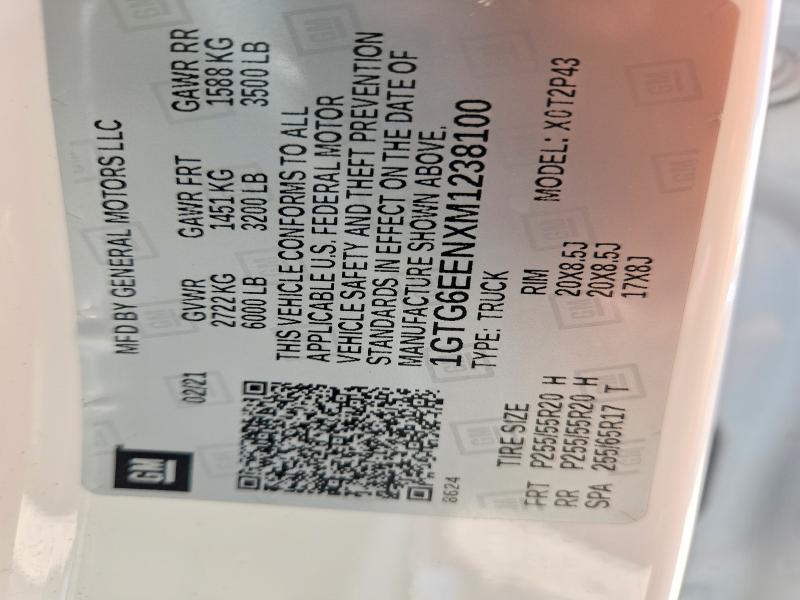 Aukcja sprzedaży 2021 Gmc Canyon, vin: 1GTG6EENXM1238100, numer aukcji: 56884936