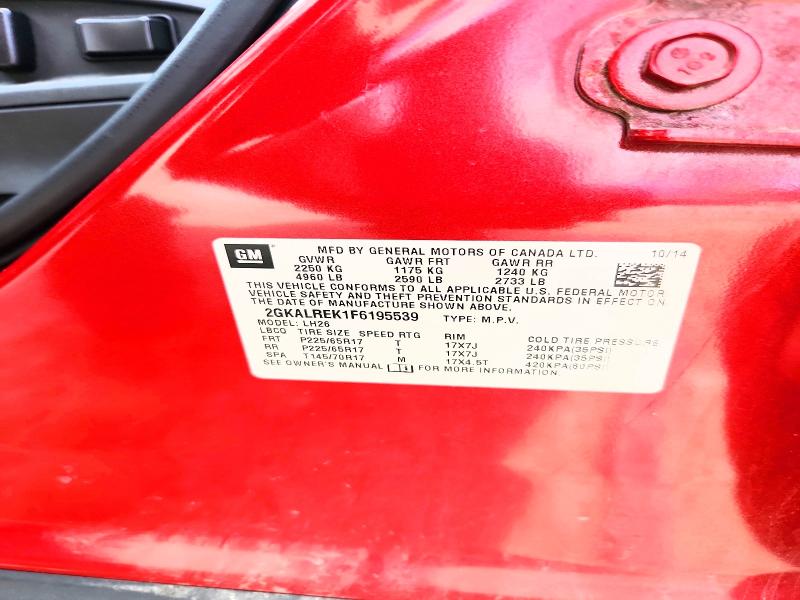Aukcja sprzedaży 2015 Gmc Terrain, vin: 2GKALREK1F6195539, numer aukcji: 57260046