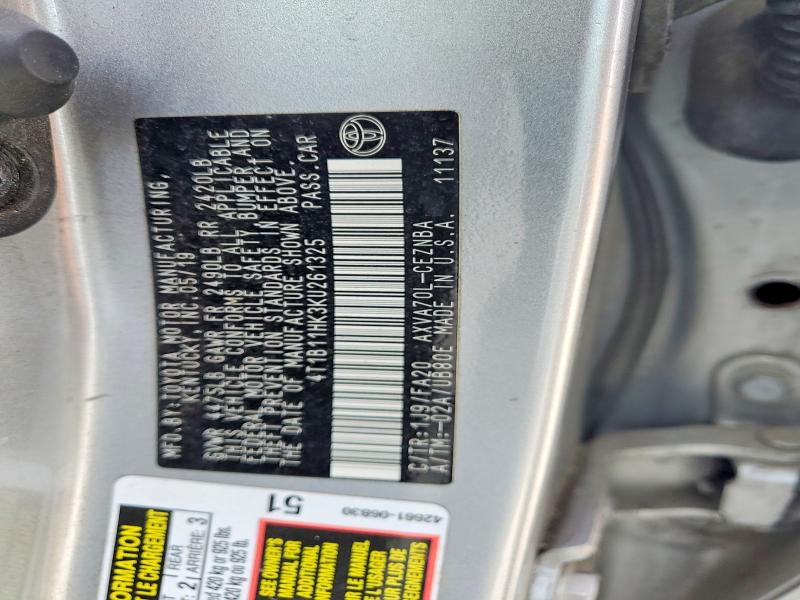 Продажа на аукционе авто 2019 Toyota Camry, vin: 4T1B11HK3KU261325, номер лота: 56644036