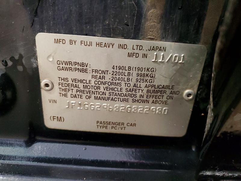 Продажа на аукционе авто 2002 Subaru Impreza, vin: JF1GG29682G822980, номер лота: 54706916