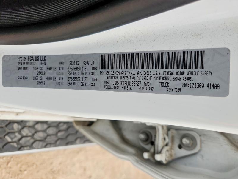 Продажа на аукционе авто 2020 Ram 1500, vin: 1C6RREFT6LN188727, номер лота: 57840806