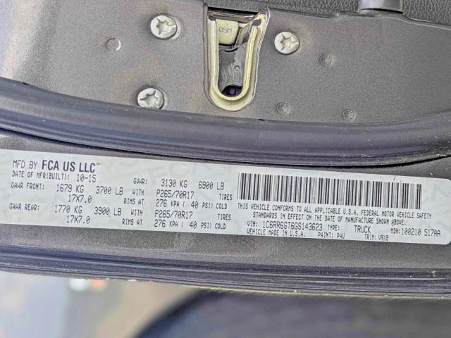 58332806 :رقم المزاد ، 1C6RR6GT6GS143623 vin ، 2016 Ram 1500 مزاد بيع