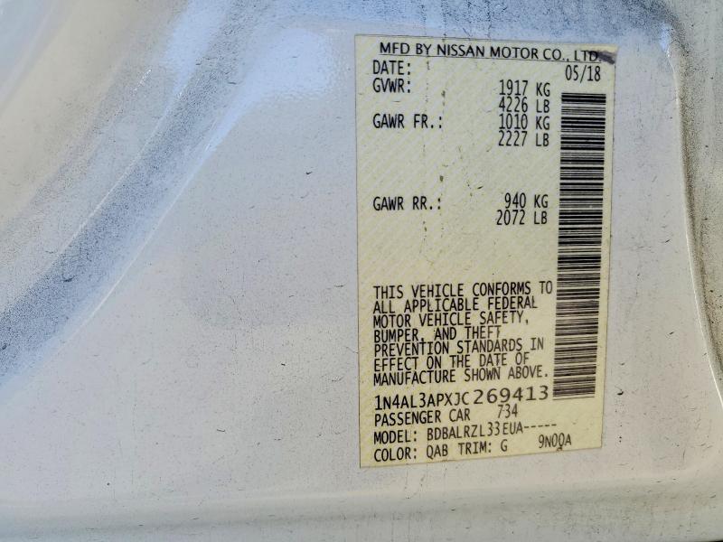 Aukcja sprzedaży 2018 Nissan Altima, vin: 1N4AL3APXJC269413, numer aukcji: 55475746