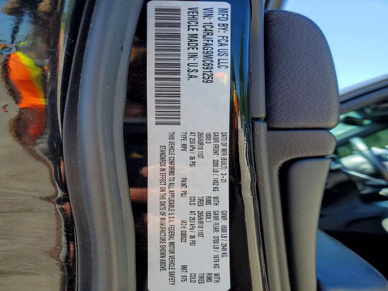 55797396 :رقم المزاد ، 1C4RJFAG9MC691259 vin ، 2021 Jeep Grand Cherokee مزاد بيع
