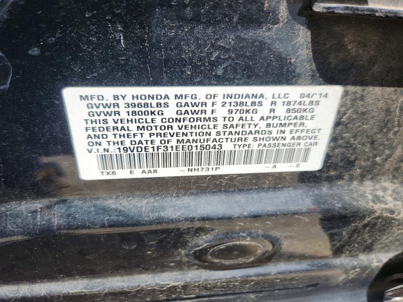 Auction sale of the 2014 Acura Ilx, vin: 19VDE1F31EE015043, lot number: 57700206