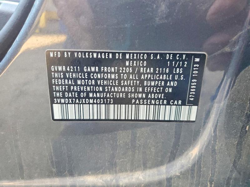 Продажа на аукционе авто 2013 Volkswagen Jetta, vin: 3VWDX7AJXDM403173, номер лота: 59257906