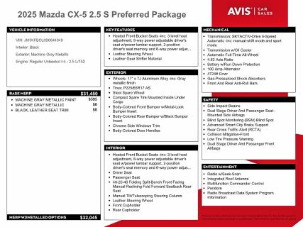 Продажа на аукционе авто 2025 Mazda Cx-5, vin: JM3KFBCL0S0644049, номер лота: 57069886