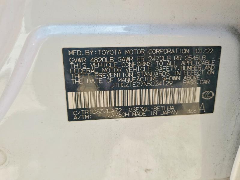 Продаж на аукціоні авто 2022 Lexus Is, vin: JTHGZ1E27N5024129, номер лоту: 55273326