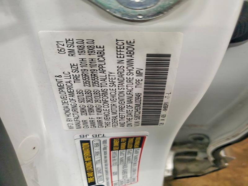 56490066 :رقم المزاد ، 5J8TC2H53ML029949 vin ، 2021 Acura Rdx مزاد بيع