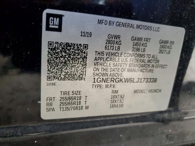 Aukcja sprzedaży 2020 Chevrolet Traverse, vin: 1GNERGKW6LJ173338, numer aukcji: 57751476