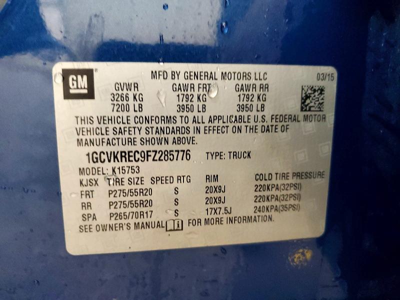 Aukcja sprzedaży 2015 Chevrolet Silverado, vin: 1GCVKREC9FZ285776, numer aukcji: 55887586