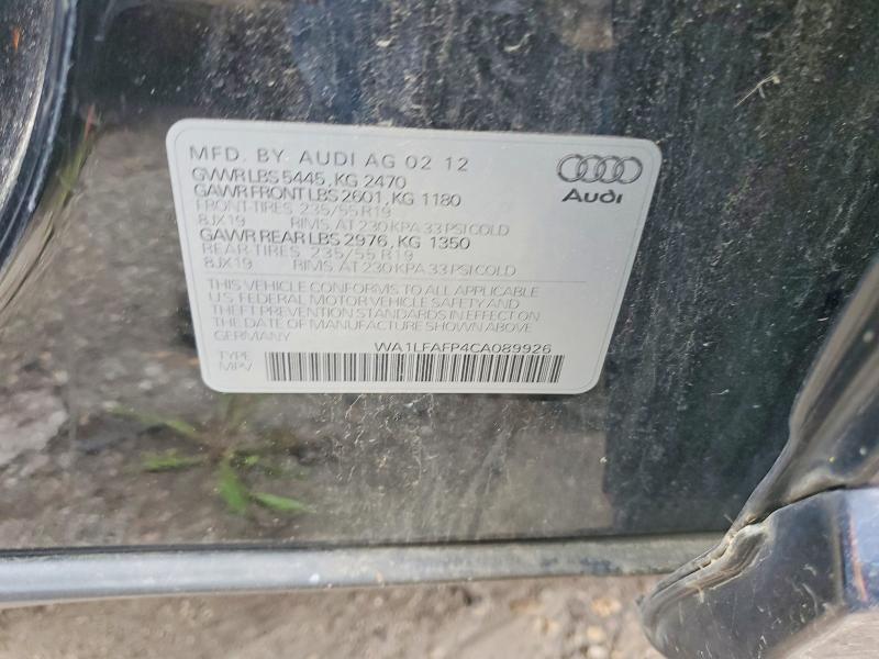 Продажа на аукционе авто 2012 Audi Q5, vin: WA1LFAFP4CA089926, номер лота: 55795146