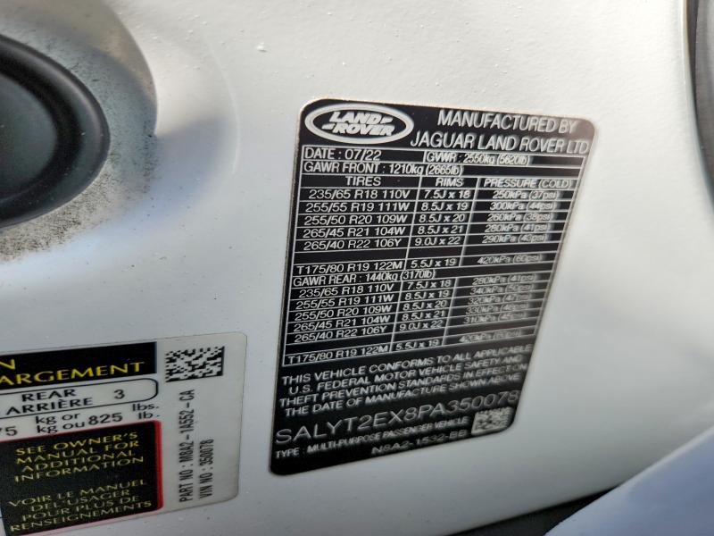 Продажа на аукционе авто 2023 Land Rover Range Rover Velar, vin: SALYT2EX8PA350078, номер лота: 55735966