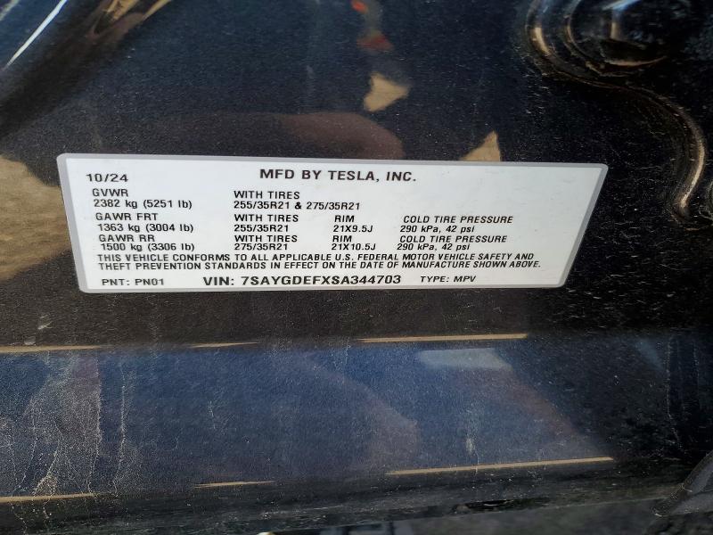 Aukcja sprzedaży 2025 Tesla Model Y, vin: 7SAYGDEFXSA344703, numer aukcji: 58577266