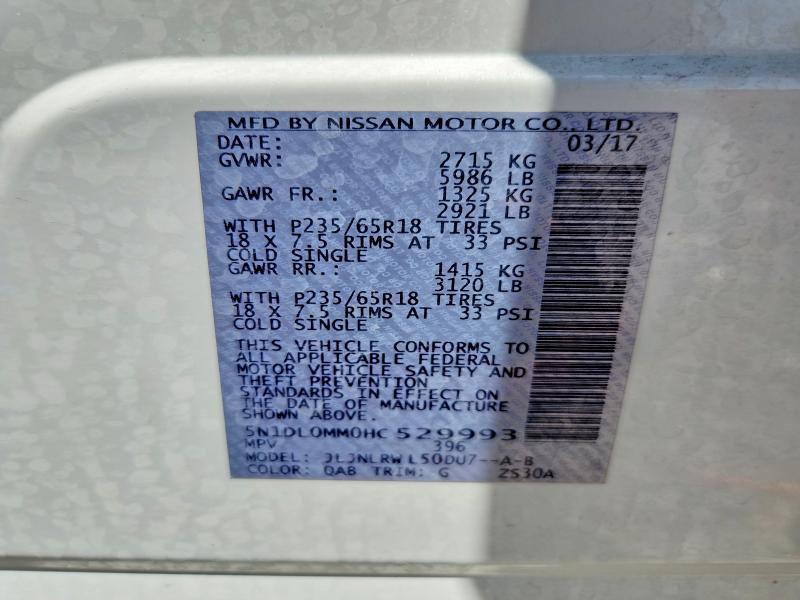 Продажа на аукционе авто 2017 Infiniti Qx60, vin: 5N1DL0MM0HC529993, номер лота: 55956346