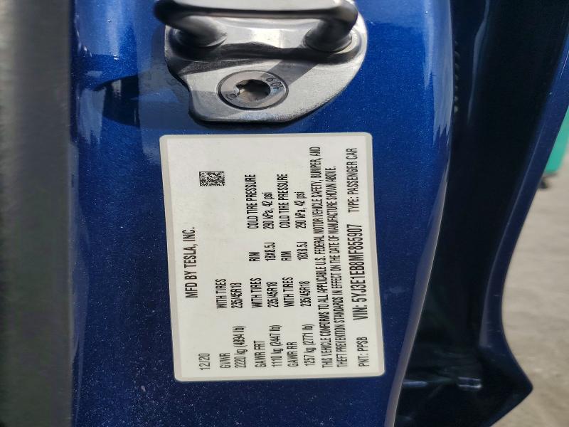 Продажа на аукционе авто 2021 Tesla Model 3, vin: 5YJ3E1EB8MF855907, номер лота: 56588286