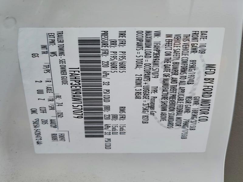 56703826 :رقم المزاد ، 1FAHP3EN9AW157079 vin ، 2010 Ford Focus مزاد بيع