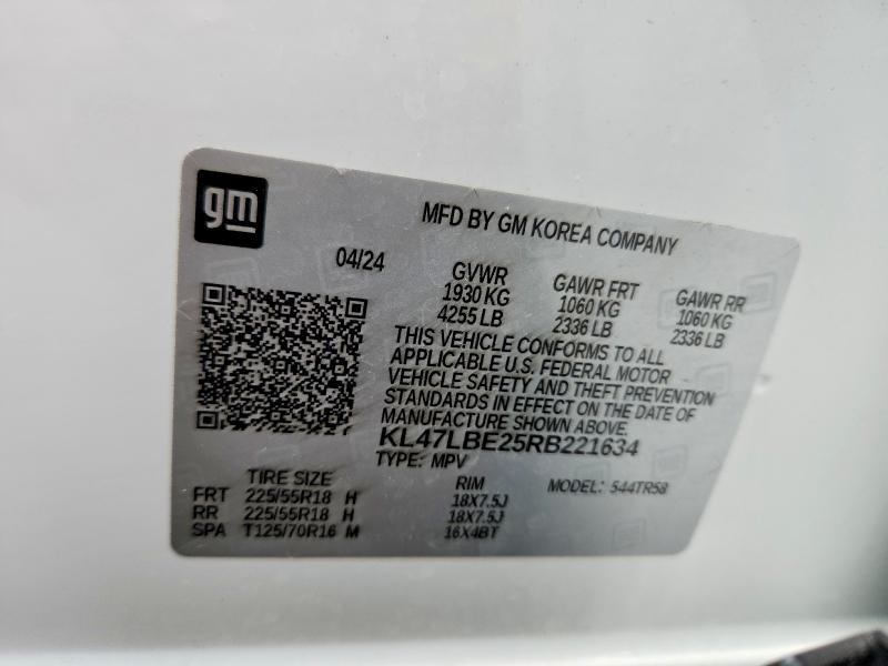 Aukcja sprzedaży 2024 Buick Envista, vin: KL47LBE25RB221634, numer aukcji: 57380076