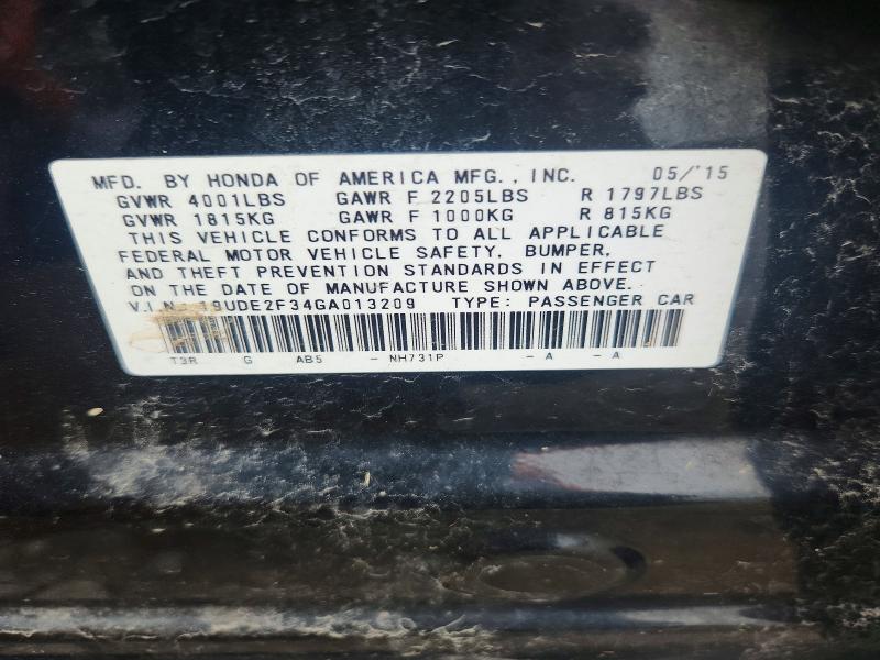 Aukcja sprzedaży 2016 Acura Ilx, vin: 19UDE2F34GA013209, numer aukcji: 58706036