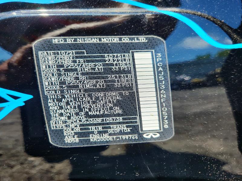 Продаж на аукціоні авто 2022 Infiniti Qx55, vin: 3PCAJ5J36NF105738, номер лоту: 58102476