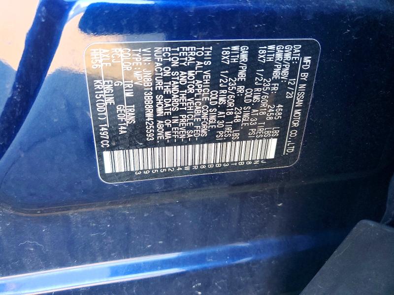 55694896 :رقم المزاد ، JN8BT3BB8RW425593 vin ، 2024 Nissan Rogue مزاد بيع